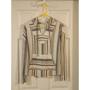 WallFlower Vintage Classic Baja Stripe V-Neck Size XL Light Weight Hoodie